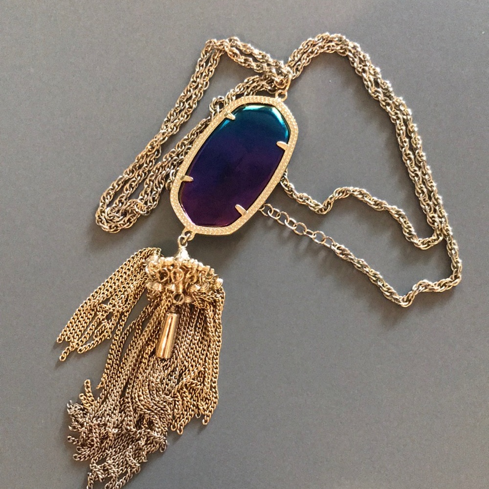 Black iridescent Kendra Scott Rayne necklace